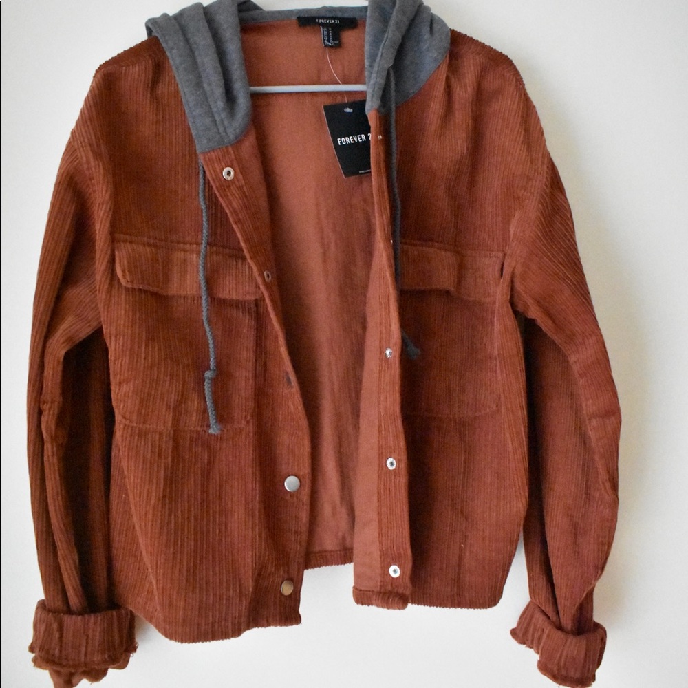 Forever 21 Corduroy Jacket with Hood